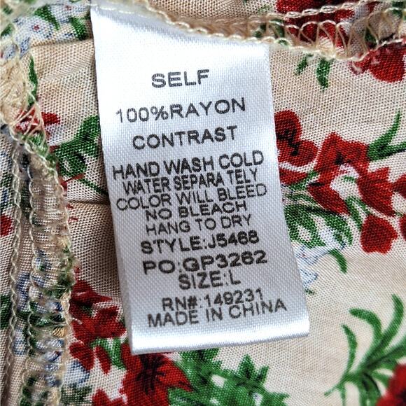 Womens Top Large Spring Floral Boho Crochet Cottage Feminine Bloomcore Peasant - Picture 5 of 6